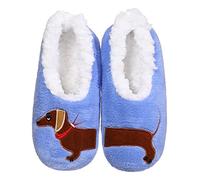 ZYZX Women's Dachshund Slipper Socks Fluffy Non-slip Cozy Soft Sole Fuzzy Fleece lining Dog Indoor Socks Gifts for Lady