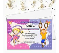 ZYZYZK 10 Personalised Gymnastics Birthday Party Invitations N107