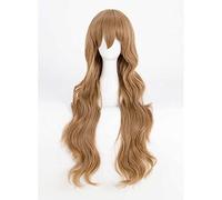 ZYZYZK Brown Long Curly Synthetic Wig, Heat Resistant, One Size Fits Most, Natural Curly, Toradora Aisaka Taiga Cosplay Wig, with Free Wig Cap, for Female, Christmas Carnival Party, Halloween Cosplay