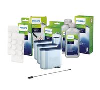 ZZ-Clan - Large care set for Philips Saeco - 500 ml descaler CA6700, 12 coffee grease remover CA6704, 6 milk circulation cleaners CA67053, 3 x replacement water filters for Aqua Clean CA6903 +