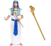 ZZ DISFRAZZES | Pharaoh Man Costume, Egyptian Adult Carnival Kit - Egyptian Pharaoh Man Costume with Accessories for Carnival (Size XL)