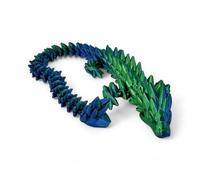ZZ LIFE Articulating Gemstone Dragon Series - 3D Printed Dragons Flexible ADHD, Autism, Relief Anxiety - Articulated Joints (Blue/Green, Adult - 26")