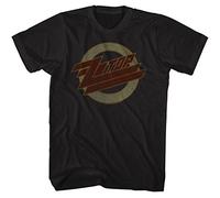ZZ Top Rock Band Music Group Distressed Faded Logo Adult T-Shirt Tee - Black - Medium