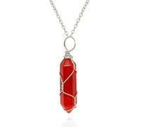 ZZ ZINFANDEL Carnelian Crystal Necklace Natural Carnelian Gemstone Necklace for Women Orange Carnelian Necklace Jewelry, Carnelian, Carnelian,