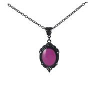 ZZ ZINFANDEL Gothic Crystal Stardust Necklace for Women Men Vintage Dark Blood Crystal Cameo Pendant Choker Mystery Demon Necklace Halloween Jewelry Accessories, L, Zinc, Crystal
