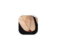 ZZ ZINFANDEL Gothic Crystal Stardust Necklace for Women Men Vintage Dark Blood Crystal Cameo Pendant Choker Mystery Demon Necklace Halloween Jewelry Accessories, L, Zinc, Crystal