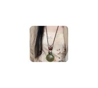 ZZ ZINFANDEL Layered Western Boho Long Necklaces for Women Vintage Stackable Wooden Disc Pendant Choker Adjustable Leather Necklace Country Music Accessories, L, Metal, No Gemstone