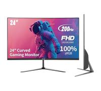 ZZA 24" Curved Monitor 200Hz 144Hz Computer Gaming Monitors FHD1080p, 2800R, VA Display with Ultra-Thin Bezels, HDMI/DP Ports, Adjustable Tilt, Eyecare