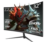 ZZA 32" 1K HDR Gaming Curved Monitor - FHD (1920x1080), 240Hz,1500R, 1ms, Extreme Low Motion Blur, FreeSync Premium, VESA Mountable, DisplayPort, HDMI