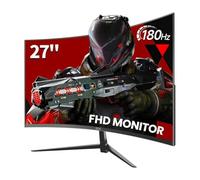 ZZA Gaming Monitor 27 Zoll, 180Hz, 1ms Response Time, Curved Monitor FHD 1920x1080, 90% DCI-P3, 100% sRGB,PC Gaming Monitor Adaptive Sync, HDMI, DisplayPort