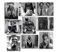 ZZALZSM 9pcs Funny Black and White Modern Humor Bathroom Home Decor Toilet Scene Decor Comedy Bathroom Canvas Prints Classic Movie Posters Amusing Pictures for Restroom 8x10in Unframed