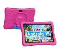 ZZB Kids Tablet 10 Inch, Android 15.0, 8GB (3+5 Extended) RAM, 32GB ROM (Expandable to 1TB), Dual Camera, 6000mAh, Preloaded with Kid-Friendly Apps, Tablet with Case,Android Tablets for Kids (Pink)