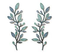 Zzbakress 2 Pcs Colorful Tree Leaf Wall Art Decor Vine Home Wall Decoration Olive Branch Leaf Wall Decor Large Wall Decor for Bedroom, Living Room, Wall Sculptures Indoor Outdoor (Blue Green)