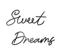 Zzbakress Sweet Dreams Wall Decor Metal Wall Art Large Modern Living Room Farmhouse Sign for Bedroom Black Metal Wall Art for Office and Home Wall Decor (Black, Farmhouse)
