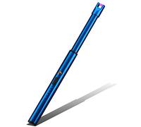 ZZBB Rechargeable Electric Lighter Candle Lighter Long Neck Windproof Electric Arc Lighter Windproof Flameless Triple Safety for Gas Stove Fireplace Bbq Kitchen Grills,Blue
