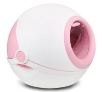 ZZBD Design Sense Round Large Closed Self-Cleaning Cat Litter Box Three Colors Classic Shorthair Cat Litter Box Pet Litter Tray (Pink)