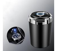 zzbFee Car Ashtray with LED Light for Volvo XC40 XC60 S60 S90, Auto Logo Cigarette Cigar Container Storage Garbage Coin Storage Cup Car Supplies,Black