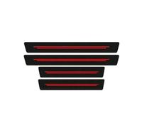 ZZBHFAS 4-Piece Door Sill Protector Set for AU-DI A6 Avant 2008-2024 2025, Carbon Fibre Style Scuff Plates, Anti-Scratch Entry Guards for Threshold Protection & Styling,Rosso-normal