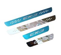 ZZBHFAS Custom Fit Door Sill Protectors for Mazda Cx-3 Cx3, Set of 4 Polished Stainless Steel Scuff Plates, Car Door Entry Guards -Easy to Install