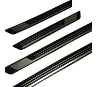 ZZBHFAS Custom Fit Door Sill Protectors for Opel Adam 2012-2019 Adam, Set of 4 Polished Stainless Steel Scuff Plates, Car Door Entry Guards -Easy to Install,Normal-A-black
