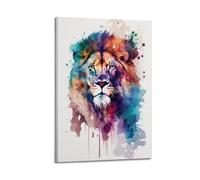 ZZBHHKAM Watercolor Animal Poster Lion King Poster Decorative Painting Canvas Wall Posters And Art Picture Print Modern Family Bedroom Decor Posters 24x36inch(60x90cm)