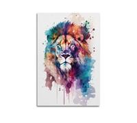 ZZBHHKAM Watercolor Animal Poster Lion King Poster Decorative Painting Canvas Wall Posters And Art Picture Print Modern Family Bedroom Decor Posters 20x30inch(50x75cm)