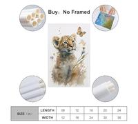ZZBHHKAM Watercolor Animal Poster Little Lion Poster Decorative Painting Canvas Wall Posters And Art Picture Print Modern Family Bedroom Decor Posters 12x18inch(30x45cm)