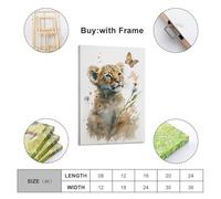 ZZBHHKAM Watercolor Animal Poster Little Lion Poster Decorative Painting Canvas Wall Posters And Art Picture Print Modern Family Bedroom Decor Posters 08x12inch(20x30cm)