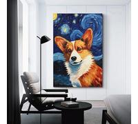 ZZBHHKAM Welsh Corgi Starry Night Poster Poster Decorative Painting Canvas Wall Posters And Art Picture Print Modern Family Bedroom Decor Posters 08x12inch(20x30cm)
