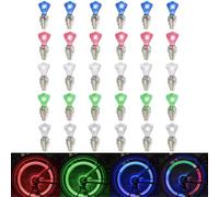 ZZBIQS LED Flash Tyre Valve Caps Light for Bicycle Wheel, 30Pcs Diamond Shaped Glow in The Dark Waterproof Wheel Flashing Lamp for Car Bike Motorcycle Accessories(Mixed Color)
