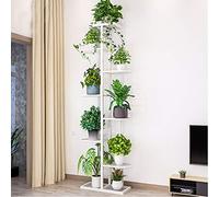 ZZBIQS Metal 8 Tier Plant Stand Holder Multiple Flower Pot Holder Shelves Planter Shelf Display Rack Storage Organizer for Balcony Garden Indoor Outdoor Corner(White)
