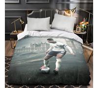 ZZBNECAKE Bellingham 3D Printed Football Quilt Cover Duvet Cover Comforter Covers for Boys Girls with Pillow Cases with Zipper Closure Bedding Set Soft Microfiber 3 Pieces Double(200x200cm)