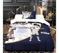 ZZBNECAKE Bellingham for Boys Girls Duvet Cover Quilt Cover 3D Print Football Comforter Covers Soft Microfiber with Zipper Closure with Pillow Cases Bedding Set 2 Pieces Single(135x200cm)