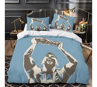 ZZBNECAKE Messi 3D Print Football Duvet Cover Comforter Covers for Boys Girls Quilt Cover Bedding Set with Zipper Closure with Pillow Cases Soft Microfiber 3 Pieces Double（200x200cm）