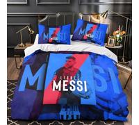 ZZBNECAKE Messi 3D Print Football Duvet Cover Comforter Covers for Boys Girls Quilt Cover Bedding Set with Zipper Closure with Pillow Cases Soft Microfiber 3 Pieces Double（200x200cm）