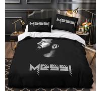 ZZBNECAKE Messi 3D Print Football Duvet Cover Comforter Covers for Boys Girls Quilt Cover Bedding Set with Zipper Closure with Pillow Cases Soft Microfiber 3 Pieces Double（200x200cm）