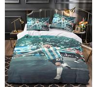ZZBNECAKE Messi 3D Print Football Duvet Cover Comforter Covers for Boys Girls Quilt Cover Bedding Set with Zipper Closure with Pillow Cases Soft Microfiber 2 Pieces Single（140x200cm）