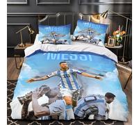 ZZBNECAKE Messi Messi 3D Print Football Duvet Cover Comforter Covers for Boys Girls Quilt Cover Bedding Set with Zipper Closure with Pillow Cases Soft Microfiber 3 Pieces Super King（260x220cm）