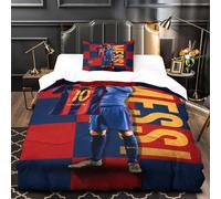ZZBNECAKE Messi Messi 3D Print Football Duvet Cover Comforter Covers for Boys Girls Quilt Cover Bedding Set with Zipper Closure with Pillow Cases Soft Microfiber 2 Pieces Single（135x200cm）