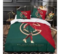 ZZBNECAKE Ronaldo 3D Printed Football Duvet Cover Comforter Covers for Boys Girls Quilt Cover with Zipper Closure with Pillow Cases Soft Microfiber Bedding Set 3 Pieces King（220x240cm）