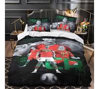 ZZBNECAKE Ronaldo Quilt Cover Duvet Cover for Teens And Adults 3D Print Football Comforter Covers Soft Microfiber with Zipper Closure Bedding Set with Pillow Cases 3 Pieces Double（200x200cm）