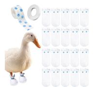 ZZBUY 20 Pcs Disposable Boots for Real Duck Feet, Bumble Foot for Duck Pet Duck Supplies with Blue Bandage, Large Size