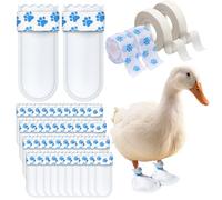 ZZBUY 40 PCS Disposable Boots for Real Duck Feet, Bumble Foot for Duck Pet Duck Supplies with Bandage (Blue, Large Size)