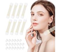 ZZBUY 48 Pack Neck Lfiting Tape Strips Invisible High Elastic Instant Neck Lift Tightening Bands for Double Chin, Jowls, And Neck Lines(8 elastic neck straps, 40 replacement tapes