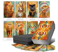 ZZBUY Animal Spirit Oracle Cards, 68 Mystical Animal Totems Oracle Card Deck with Meanings on Them for Beginners Spiritual Guidance