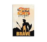 ZZBXSJ Minimalist Abstract Canvas Wall Art Prints Picture - Inspirational Quotes Christian Poster with Bible Verse And Warrior Silhouette Room Decor Artwork Posters 16x24inch(40x60cm)