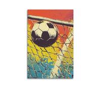 ZZBXSJ Minimalist Abstract Canvas Wall Art Prints Picture - Pop Art Soccer Goal Poster for Football Enthusiasts Room Decor Artwork Posters 12x18inch(30x45cm)