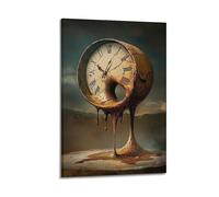 ZZBXSJ Minimalist Abstract Canvas Wall Art Prints Picture - Surrealism Melting Clock Poster Unique Timeless Decor Room Decor Artwork Posters 08x12inch(20x30cm)