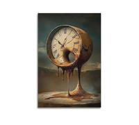 ZZBXSJ Minimalist Abstract Canvas Wall Art Prints Picture - Surrealism Melting Clock Poster Unique Timeless Decor Room Decor Artwork Posters 20x30inch(50x75cm)