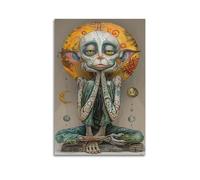 ZZBXSJ Minimalist Abstract Canvas Wall Art Prints Picture - Surrealist Elf Poster with Tattoos And Mystic Elements Room Decor Artwork Posters 16x24inch(40x60cm)
